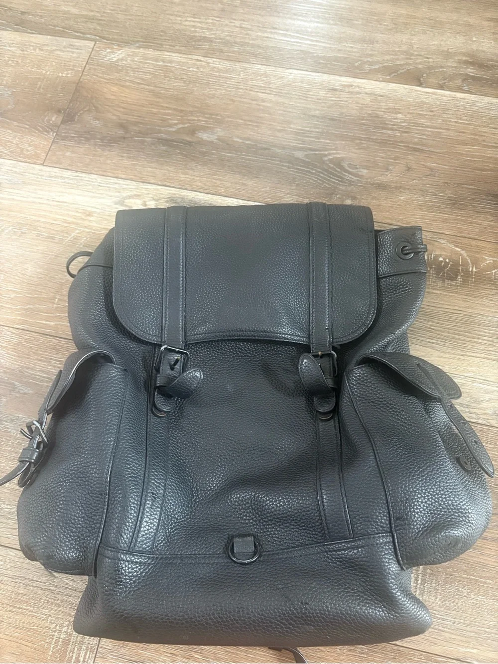 Coach Black Pebbled Leather Men's Backpack Hudson
